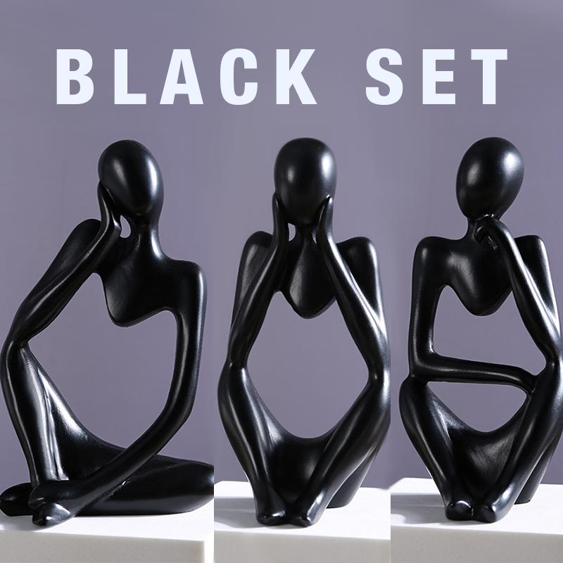 

Набор «Мыслитель» Абстрактные статуи Скульптуры песочного цвета Фигурка для йоги Декор для гостиной в скандинавском стиле Украшения для стола