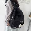 Star Backpack Large Capacity Corduroy Daypack Portable Cute Backpack with Star Pattern Adjustable Straps for College Work Travel