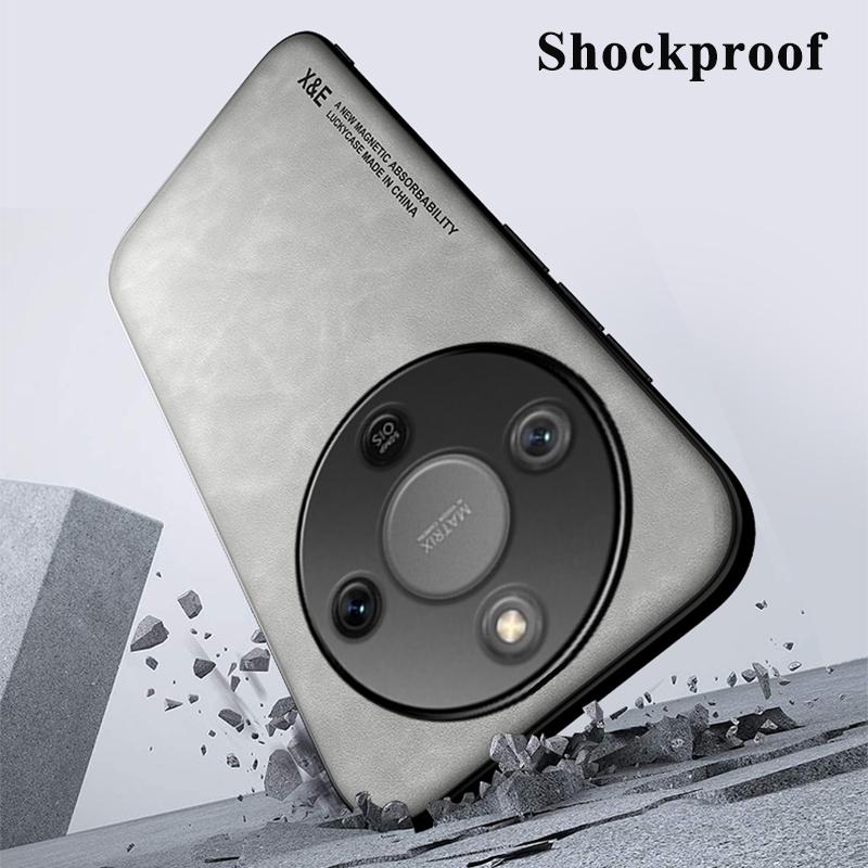 KEYSION Luxus Retro PU Bőr Telefon Tok HONOR X9d 5G-hez Puha Szilikon+PC Ütésálló Telefon Hátlap Huawei Magic 8 Lite-hoz