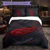 Set Biancheria da Letto in Microfibra con Motivo Detroit Red Wings 3 Pezzi Copripiumino Decorativo per Camera da Letto Uso Domestico