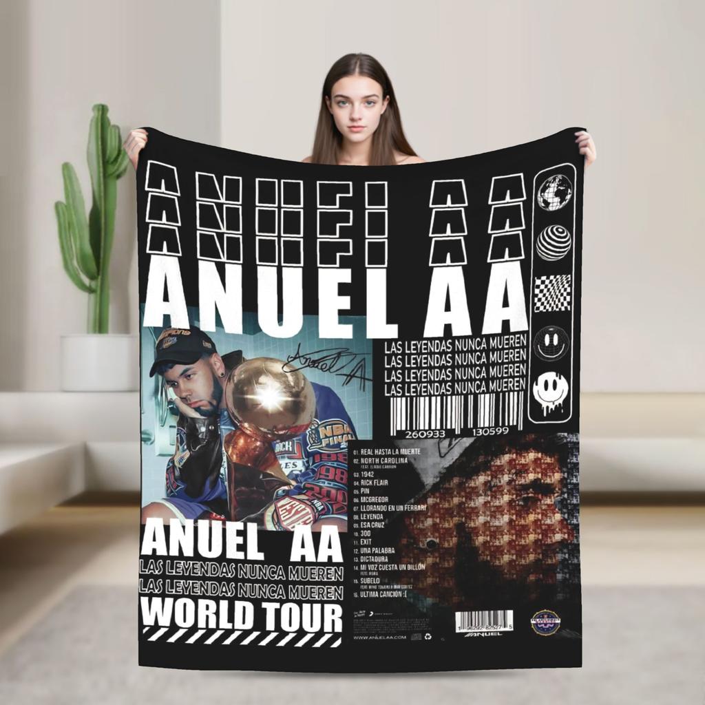 Anuel AA Rhlm 2 Album Blanket Quality Soft Warm Throw Blanket Autumn Travel Office Home Decor Funny Bedspread