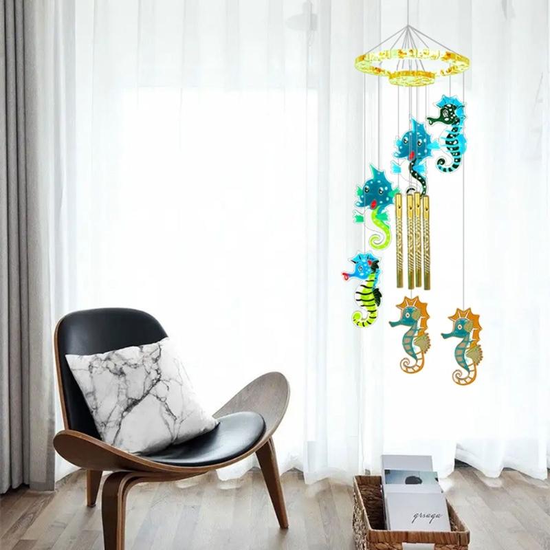 Diy Hippocampus Wind Chime Crystal Epoxy Mold Keychain Pendant Wall Hanging Curtain Wind Chime Mirror Silicone Mold