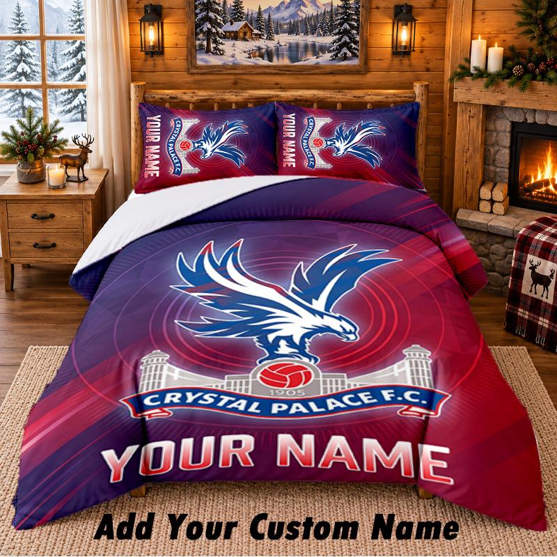 Crystal Palace Pattern Bedding 3Pcs Set Custom Name, Bed Sheet And Pillowcases For Home Bedroom