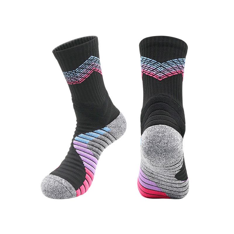 High-Top Basketball Socks Actual Combat Long-Tube Badminton Towel Socks Sweat-Absorbing Zhongbang Running Socks Medium-Tube Sports Socks