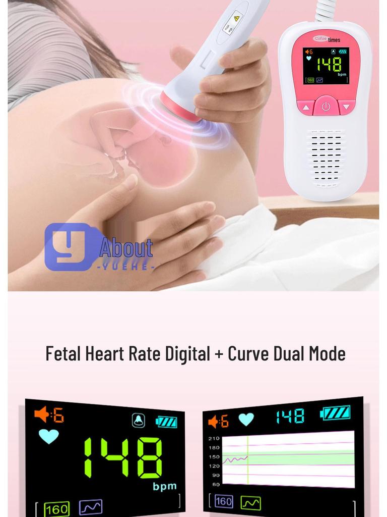 Kefu FD-270C Fetal Doppler Monitor for Home Use: Listen to Fetal Heartbeat and Track Movement