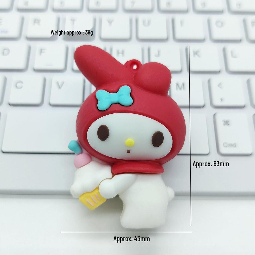Cartoon KT Cat Keychain: Soft PVC Rubber Sanrio Bag Pendant DIY Accessory