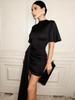 Elegant Slim Fit Pleated Bodycon Solid Color Dress - European & American Style, Light Mature Short Skirt