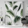 2pc Green plant print pattern curtains   polyester fabric   machine washable   suitable for living room and bedroom decoration