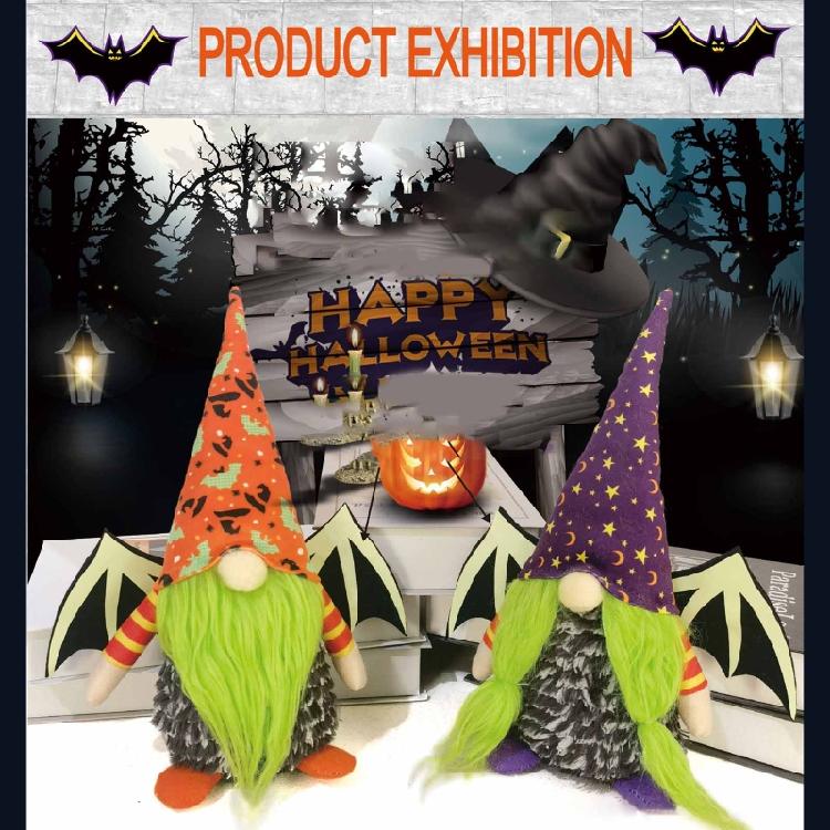 Luminous Halloween Gnome Plush Dwarf Decorations Faceless Plush for Doll Party D