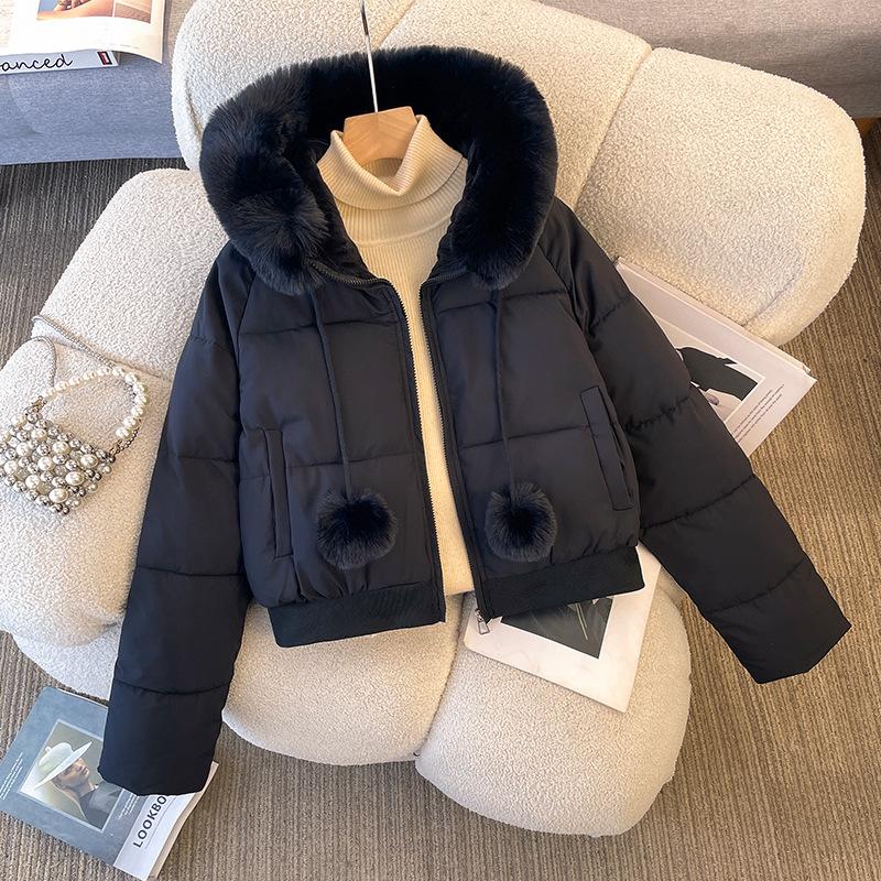 New Winter Down Jacket for Women, Short Style, Thickened Cotton Coat, Plus Velvet Cotton Jacket for Small People