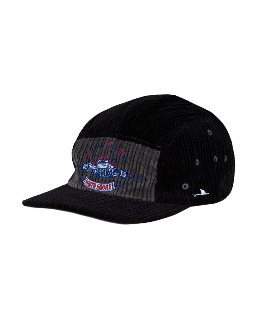 Akau Oversized Fishing Corduroy Camp Cap (Black)