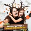 Festive Reindeer Antler Headband Set Includes Decorative Stickers Comfortable Cloth For Kids Adults Christmas Event