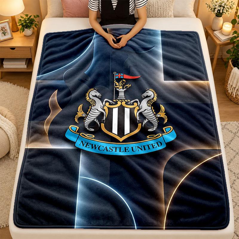 Coperta di Flanella Newcastle United Calcio Calda Morbida Plaid per Uso Interno Divano Letto Soggiorno