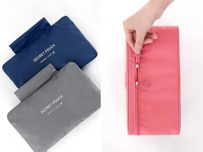 Portable Travel Organizer Bag - Multi-Function Underwear & Bra Storage, Toiletry Cosmetic Case for Outdoor Trips