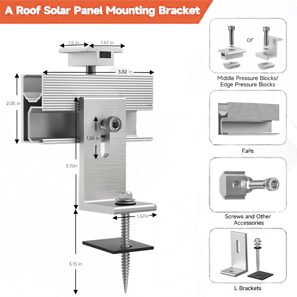 Mounting Accessories Show As The Picture Aluminium Solar Holder 10 Pack Holders Easy Installation Optimized Energy Production