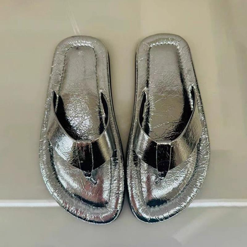 

Взрывной узор серебристые тапочки с мягкой подошвой женские новые носить на плоской подошве шлепанцы красивые крутые тапочки детские 35 серебряный