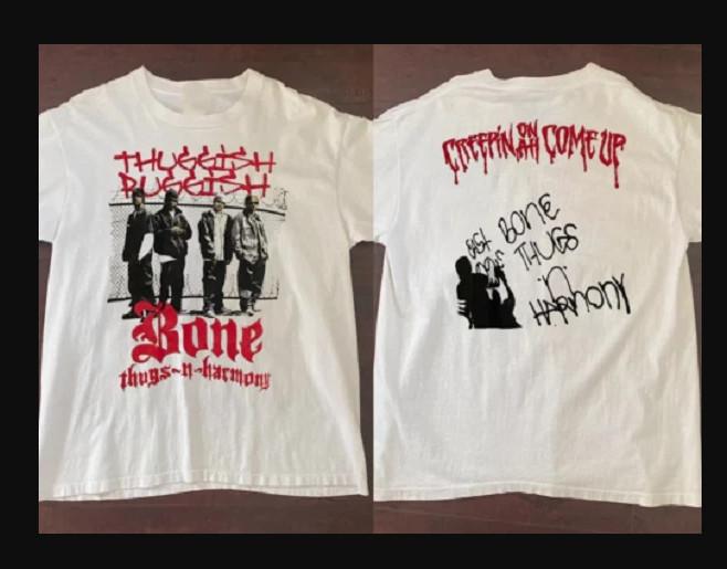Vintage 1991 Bone Thugs N Harmony Creepin On Ah Come Up T-shirt size S-5XL XL