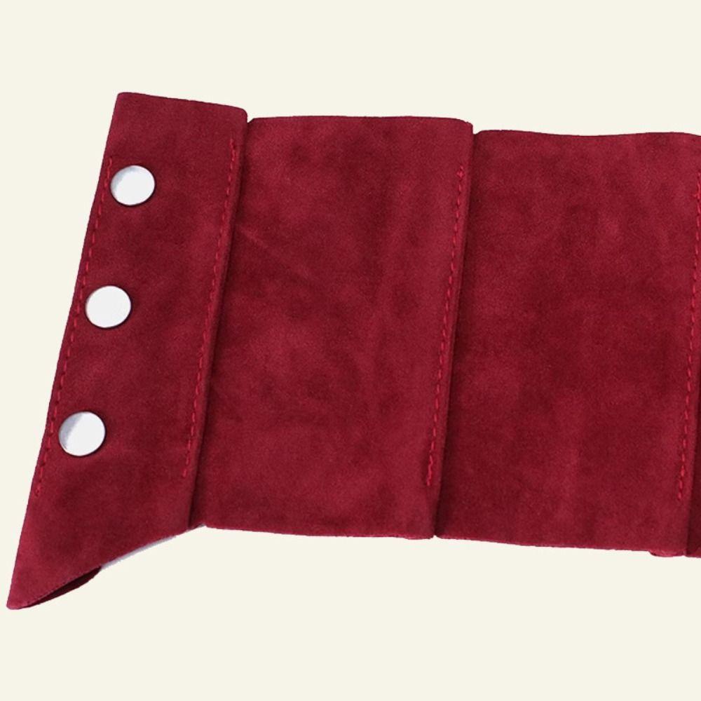 Verstellbares PU-Leder-Korsett Spicy Girl Wildleder Breiter Gürtel Taillenkorsett Braune Cummerbunds Kleid