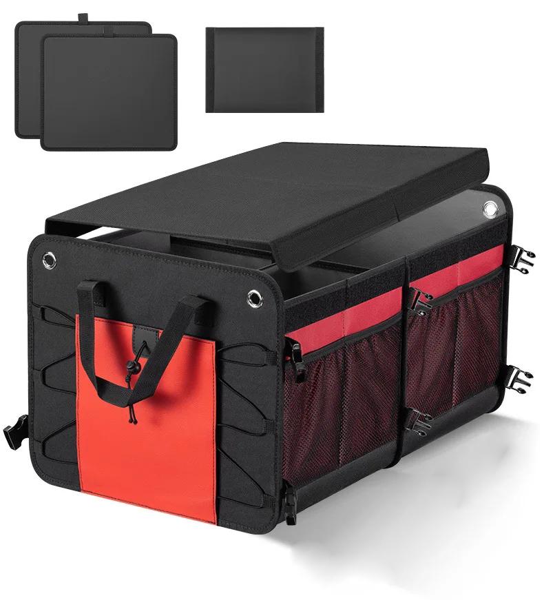 SUV Trunk Organizer Car Organiser Collapsible Multi-Compartment Storage Box for Car Accessories for Women Men Non Slip Bottom