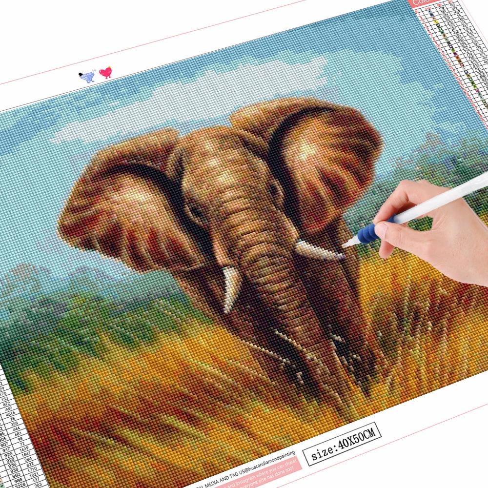 Diamond Painting New Elephant Pictures Of Rhinestones 5D Diamond Embroidery Cross Stitch Animal Mosaic Decor For Home