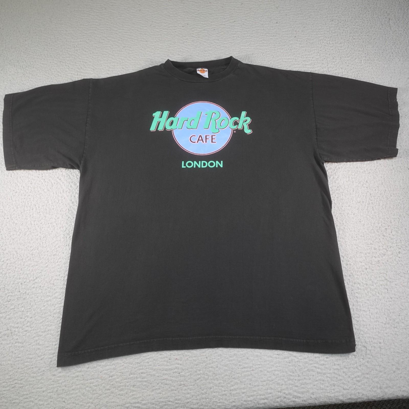 Vintage Hard Rock Cafe London Shirt Mens XL Black Neon Logo Souvenir Music Tee Unisex T-Shirt S