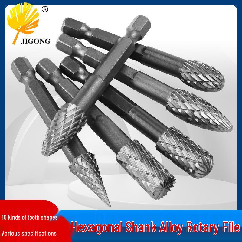 Hex Shank Alloy Steel Double Flute Milling Cutter for Woodworking: Carving, Enlarging Holes, Grooving, Grinding
