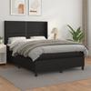 Box Spring Bed with Mattress Black 140 x 200 cm Faux Leather