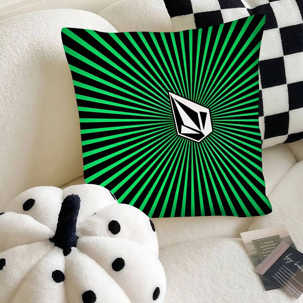 Logo Pillow Case Fashion Square Pillowcase Bedroom Sofa Room Ins V-Volcom Decoration Leisure
