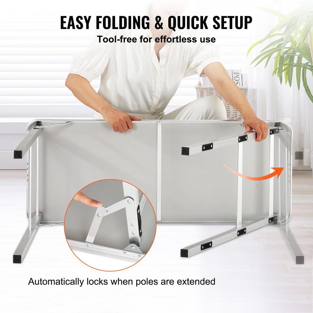 VEVOR Portable Tradeshow Podium Table, 97,5 × 38,5 × 87 cm, Display Exhibition Counter Stand Booth Fair with Wall