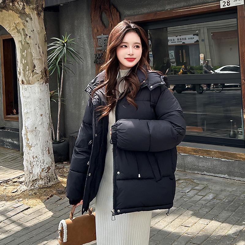 

waist thin down cotton clothes women s medium and long thickened niche fashion temperament cotton clothes jacket M чорний