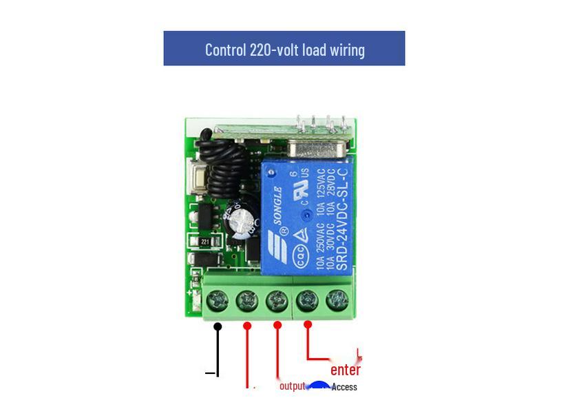 DC 12V Remote Switch with Adhesive Round Control & Self-Reset Receiver