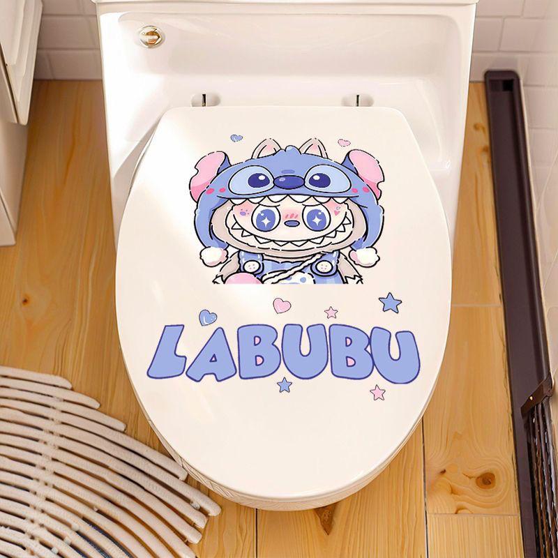 Labub Toilet Sticker Toilet Toilet Toilet Toilet Decorative Film Cute Bathroom Waterproof Sticker