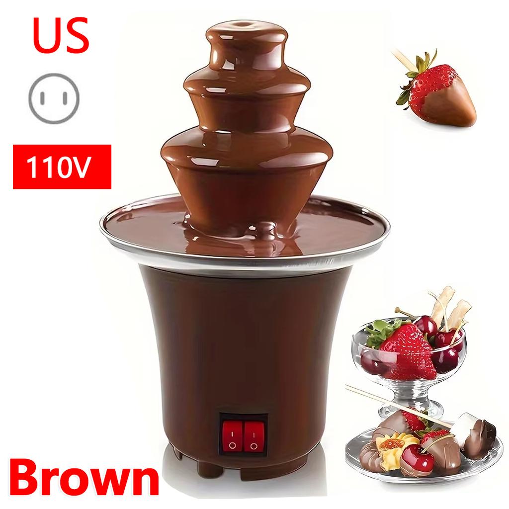 3 Layer Electric Chocolate Fondue Fountain Household 10oz Capacity Cheese Chocolate Melting Machine for Candy Making