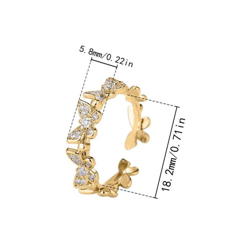 Dainty Jewelry Butterfly Rings Vintage Finger Rings New Fashion Zircon Rings Valentine‘s Day