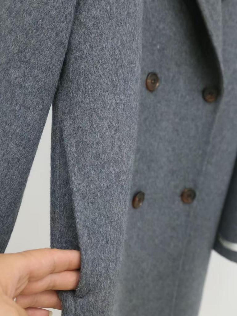 Women's Mid-Length Double-Breasted Wool Coat - 2025 Autumn/Winter Collection, Suit Collar, Commuting Style