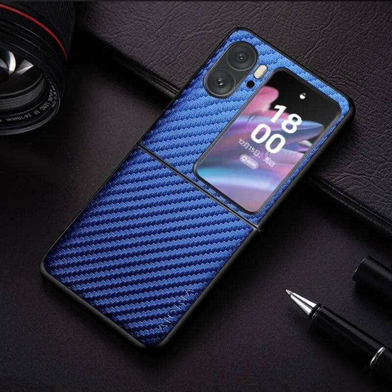 Carbon Fibre Texture Phone Case for Oppo Find N2 Flip 5G Fashion Design Back Cover Funda Coque for Oppo Find N Case