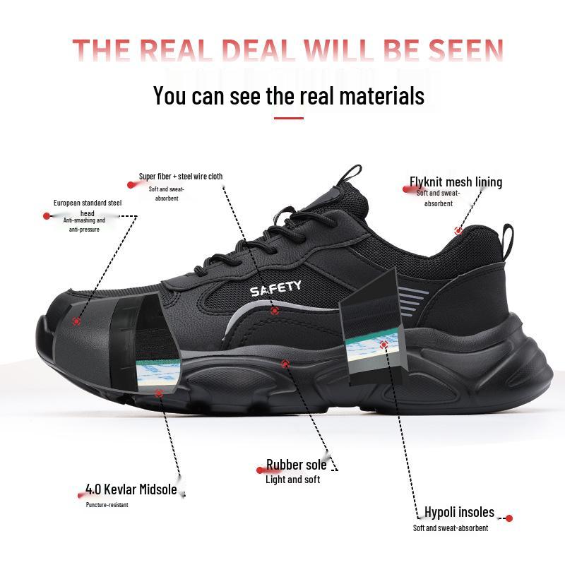 2026 Summer Men's European Standard Steel Toe Labor Protection Shoes - Anti-smash, Anti-puncture, Comfortable, Safe Work Shoes