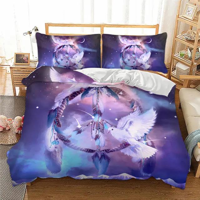 Butterfly Dream Catchers Bedding Set Purple Duvet Cover With Pillowcases Twin Full Queen King Size Bedclothes 3pcs Home Textile