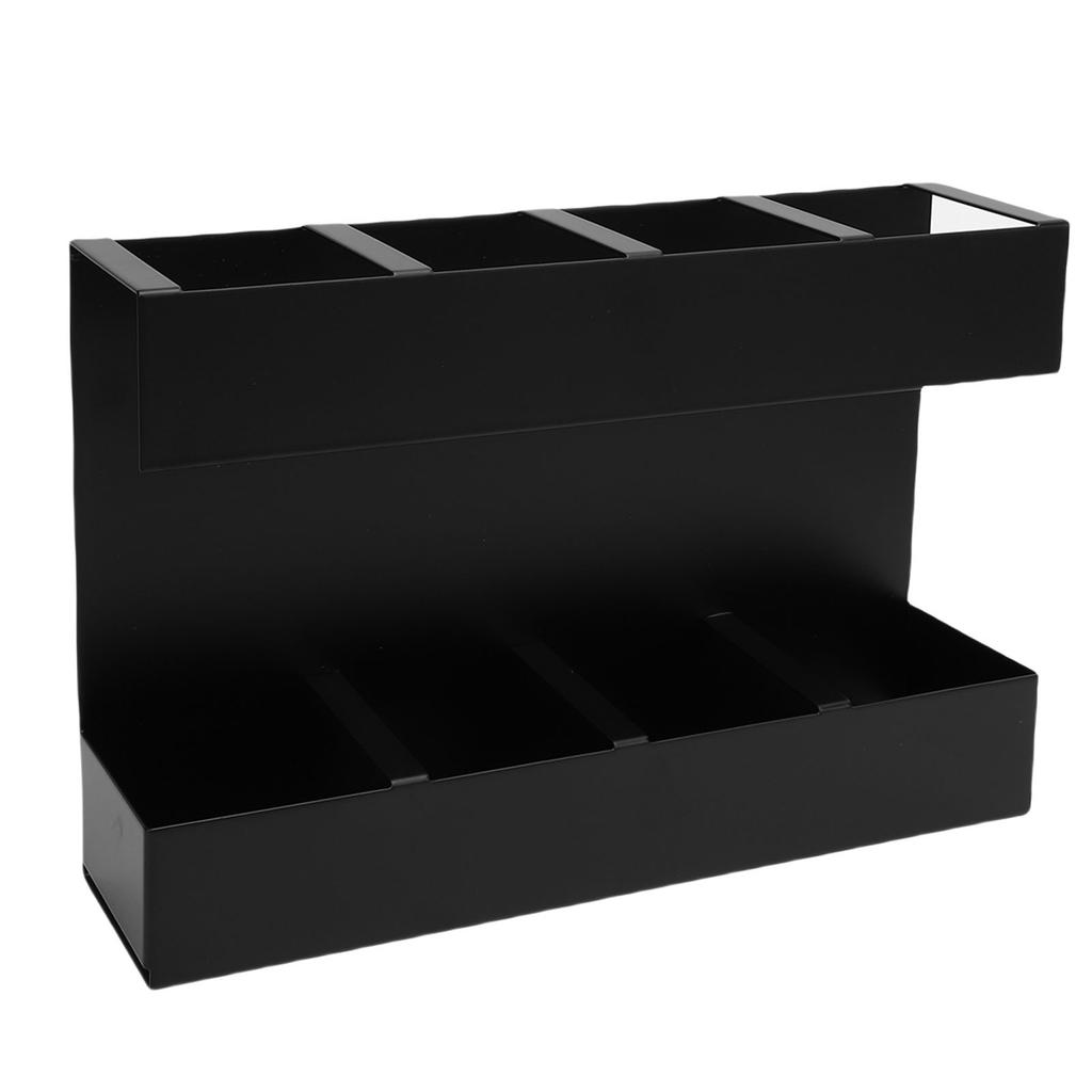 Strohhalmhalter Stäbchen Organizer 4 Fächer Strohhalmspender mit doppelseitigem Klebeband Etikettenaufkleber für