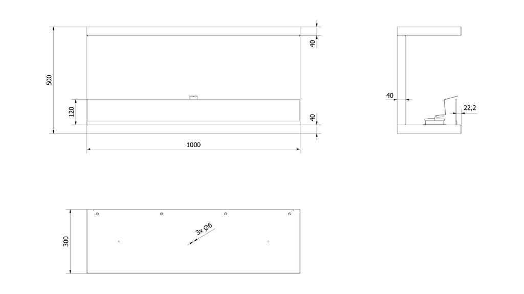 Wall Mounted Bioethanol Fireplace X-RAY TÜV