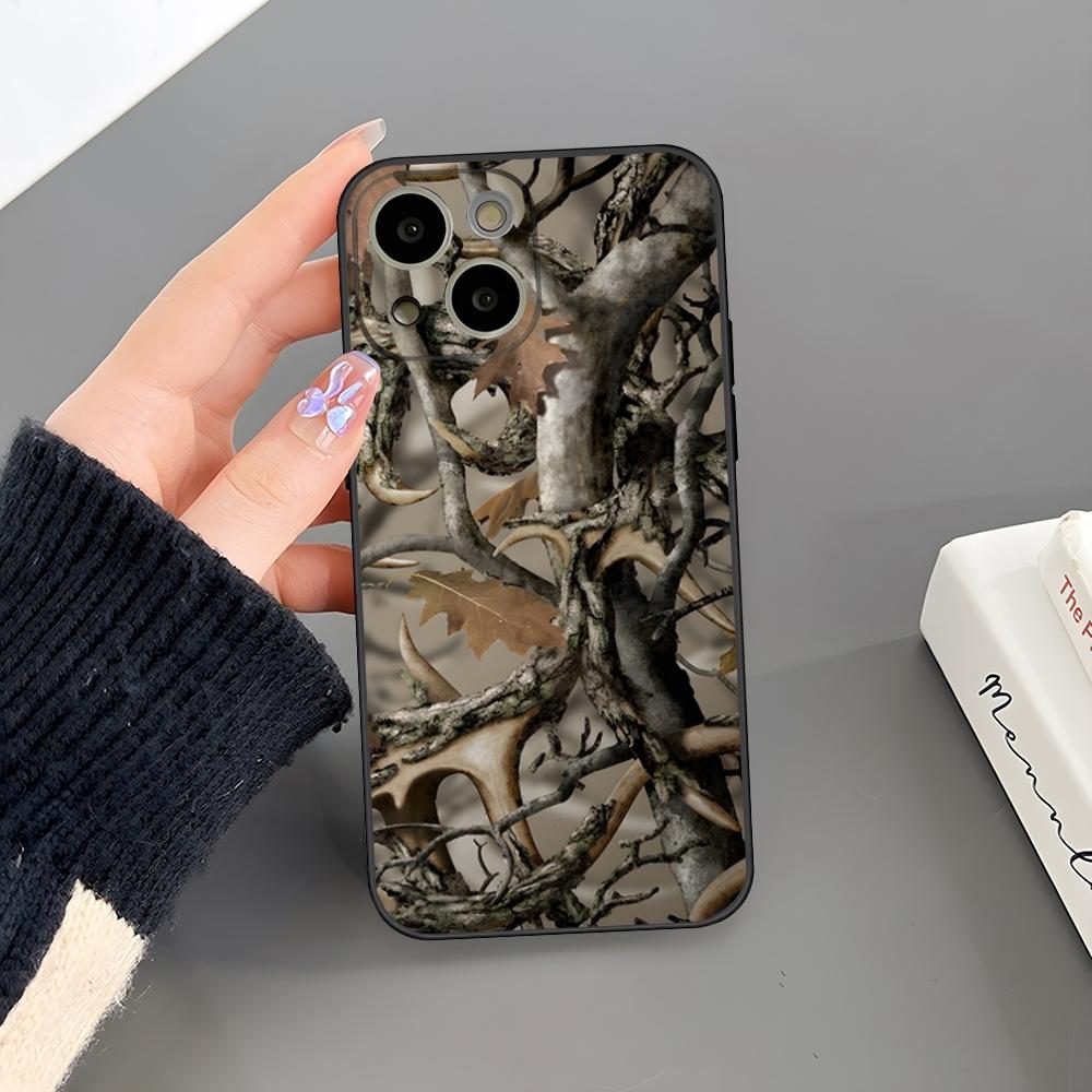 Deer Hunting Camo Phone Case For Iphone 16 Plus 15 14 Pro Max 13 Mini 11 12 Xr X Xs 6 7 8 SE Plus Back Cover