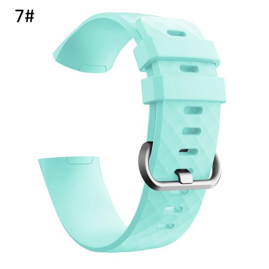 Replacement Silicone Rhombus Sport Watchband Wrist Strap for Fitbit Charge 3