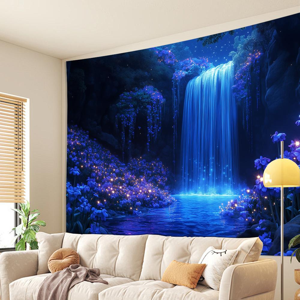 Sparkling 3D Visual Effect Waterfall Tapestry - Perfect for Living Room, Bedroom, Office & Party Decor | Ideal Creative Gift