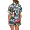 Ladies' Loose Casual Top Shorts Two-piece Set Christmas Printed Pajamas Set