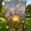 2D Flat, 1pc, 2D Flat Printing, Lantern Bee Floral Garden Flag, Polyester Material, Multiple Sizes, Machine Washable and Durable for Outdoor Use. Suit