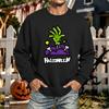 Men's Halloween Printed Long Sleeve T-Shirt Unisex Crewneck Casual Sports Top