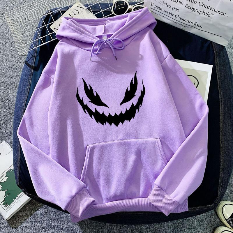 High-Quality Fashion Trendy Printed Autumn Winter Frayed Edge Emoji Printed Hoodie Sweatshirt Unisex Korean Style Trendy Casual