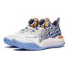 Li Ning Halo Mars Comfortable Sports Casual Shock Absorbing Wear Resistant Low Top Basketball Shoes Kids Basketball Shoes Off-White Blue YKBT046-7