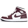 Air Jordan 1 Wear Resistant And Lightweight Mid Top Vintage Basketball Shoes Women's White Red DV0991-101(TeamK-)
