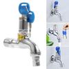 1x Outdoor Anti-theft Sink Faucet With Lock Key Faucet Lockable Garden Water Connectors Yard Garden Watering Irrigation Supplies